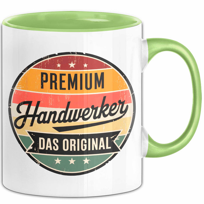 Zimmermann Holz Tischlerei Tasse Geschenk Lustige Geschenkidee Spruch Premium Handwerker Das Original Grün Trendation