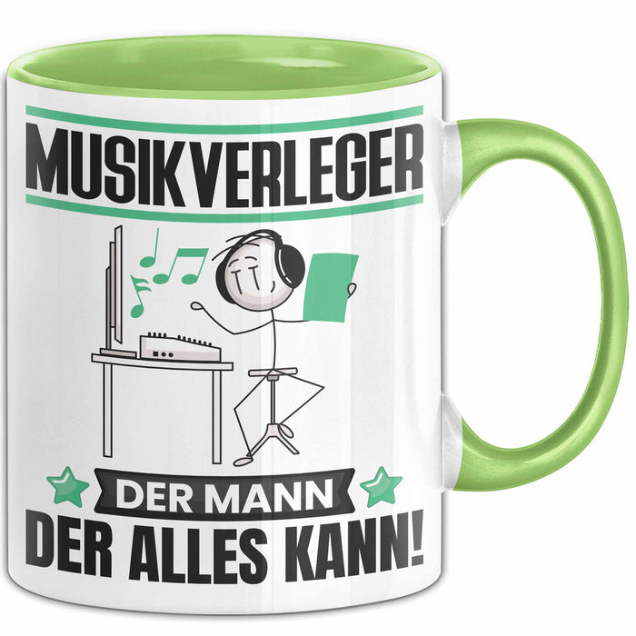 Musikverleger Tasse Geschenk für Musikverleger Der Mann Der Alles Kann Geschenkidee zum Geburtstag Grün Trendation