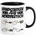 Norddeutsche Tasse Geschenk Windstärken Schaf Kaffee-Becher Geschenkidee Schwarz Trendation