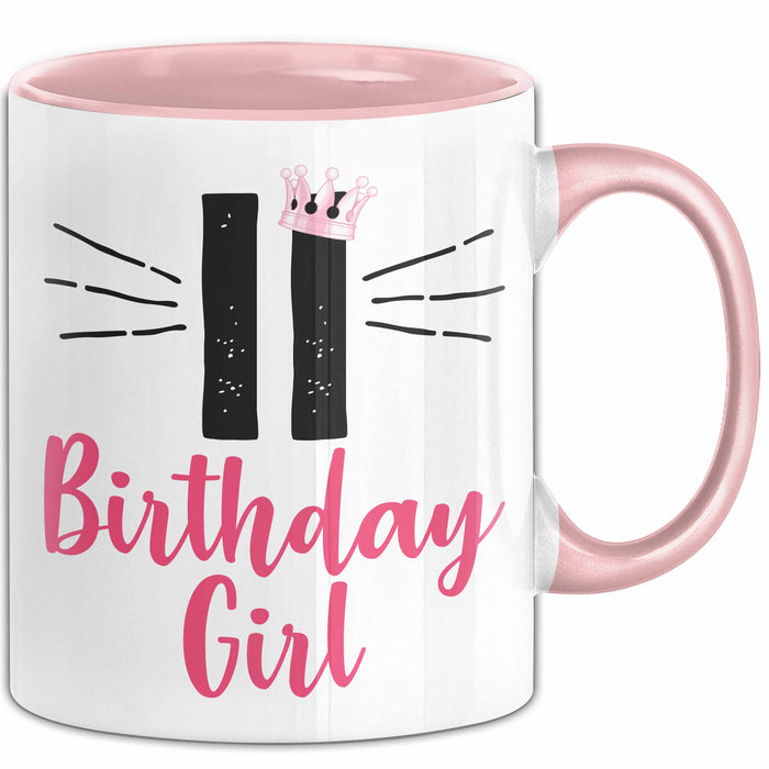 11 Birthday Girl Tasse Mädchen Geschenk 11. Geburtstag Witzig Rosa Trendation