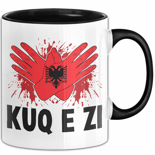 Albanische Flagge Shqip Shqiponja Albanischer Adler Albanien Tasse Geschenkidee Schwarz Trendation