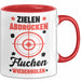 Sportschütze Tasse Geschenk Spruch Geschenkidee Geburtstag Zielen Abdrücken Fluchen Wiederholen Rot Trendation