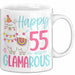 55er Geburtstag Tasse Geschenk Happy 55 And Glamarous Llama Alpaka Liebhaber Geschenkidee zum Geburtstag Weiß Trendation
