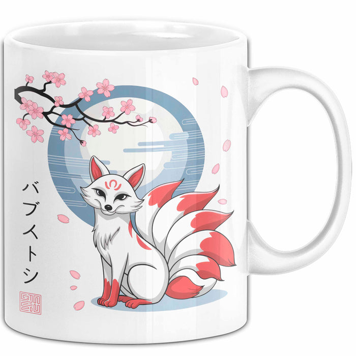 Fuchs Tierliebhaber Tasse Geschenk Lustige Geschenkidee Spruch Japanischer Kitsune Fuchs Weiß Trendation