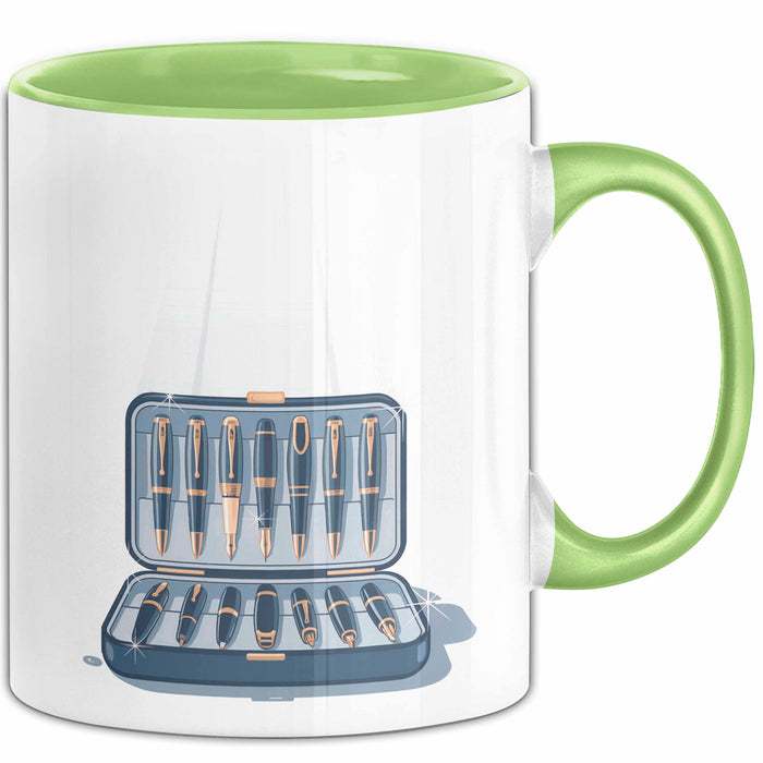 Stift Sammler Tasse Geschenk Lustige Geschenkidee Spruch Für Schreibwerkzeug Fans Grün Trendation