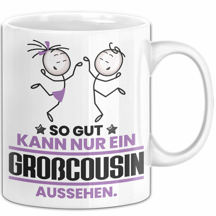 Großcousin Geschenk Tasse So Gut Kann Nur Ein Großcousin Aussehen Geschenkidee Kaffee-Becher Weiß Trendation