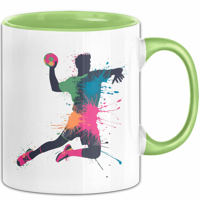 Handballspieler Tasse Geschenk Lustige Geschenkidee Spruch Grün Trendation