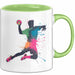 Handballspieler Tasse Geschenk Lustige Geschenkidee Spruch Grün Trendation