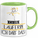 Geschenk für Läuferin Tasse Lustige Geschenkidee Geburtstag Ich Bin Läuferin Ich Darf Das Grün Trendation