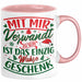 Weihnachten Tasse Geschenk Mit Mir Verwandt Zu Sein Ist Das Einzig Wahre Geschenk Familie Bruder Schwester Geschwister Humor Rosa Trendation