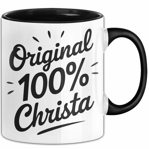 Christa Tasse Geschenk Original 100% Christa Geschenkidee Geburtstag Schwarz Trendation