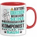 Komponist Geschenk Tasse Lustiger Spruch Erheben Sie Sich Der Komponist Betritt den Raum Rot Trendation