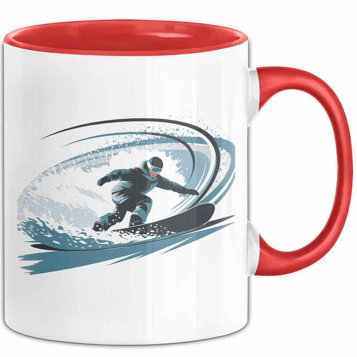 Snowboarder Tasse Geschenkidee Schneereiter Lustiger Spruch Geschenkidee Lustig Rot Trendation