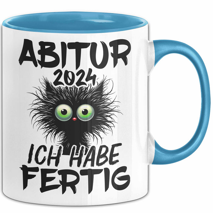 Abitur 2025 Ich Habe Fertig Geschenkidee Tasse Abi Bestanden Geschenk Prüfung Blau Trendation