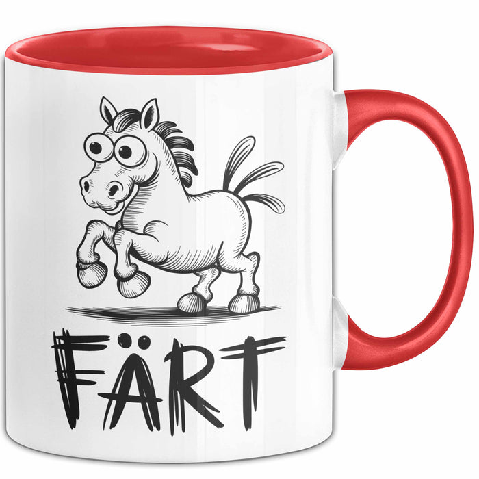 Pferde Tierliebhaber Tasse Geschenk Lustige Geschenkidee Spruch Färt Rot Trendation