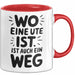 Ute Tasse Geschenk Wo Eine Ute Ist Ist Auch Ein Weg Geschenkidee Becher mit Name Rot Trendation