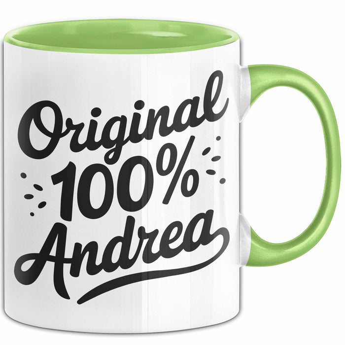 Andrea Tasse Geschenk Original 100% Andrea Geschenkidee Geburtstag Grün Trendation