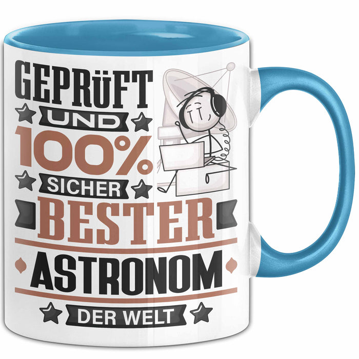 Astronom Geschenk Lustiger Spruch für Astronom Geschenkidee Bester Astronom Der Welt Blau Trendation