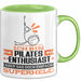 Pilates-Enthusiast Geschenk Tasse Ich Bin Pilates-Enthusiast Aber Sag Doch Einfach Superheld Lustige Geschenkdiee für Pilates-Enthusiast Kaffee-Becher Grün Trendation