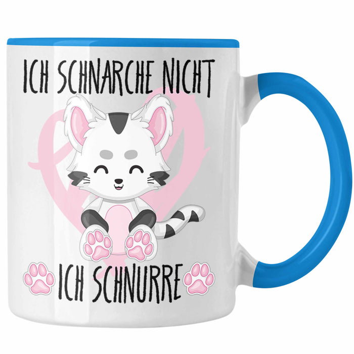 Ich Schnarche Nicht Ich Schnurre Tasse Geschenk Frauen Katzenliebhaber Geschenkidee Blau Trendation