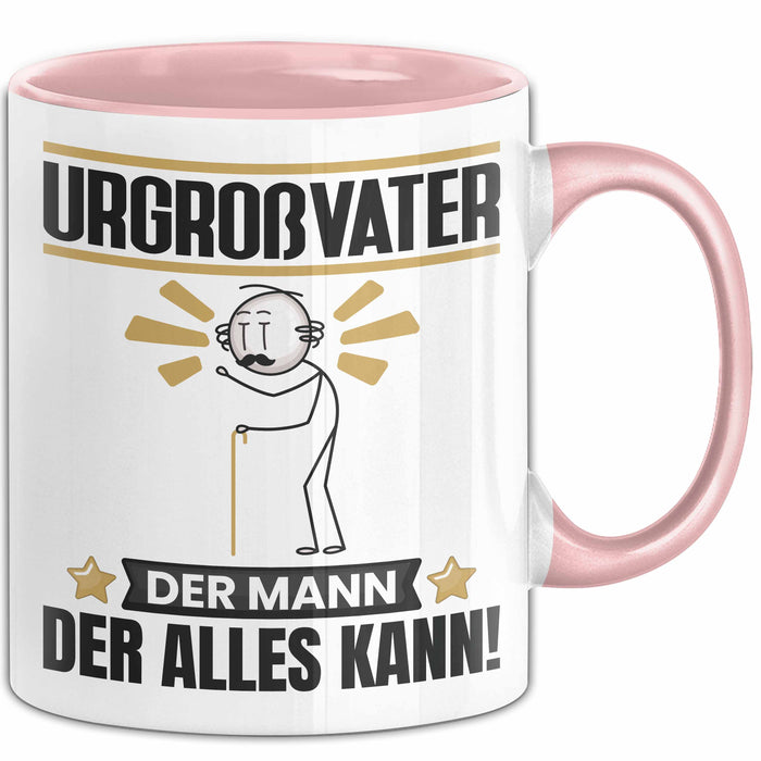 Urgroßvater Tasse Geschenk für Urgroßvater Der Mann Der Alles Kann Geschenkidee zum Geburtstag Rosa Trendation