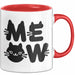 Katzen Tierliebhaber Tasse Geschenk Lustige Geschenkidee Spruch Meow Rot Trendation