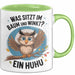 Eule Tier Sarkasmus Tasse Geschenk Was sitzt im Baum Vogel Geschenkidee Lustig Grün Trendation