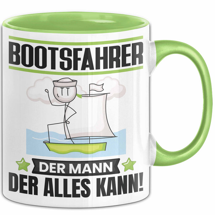 Bootsfahrer Tasse Geschenk für Bootsfahrer Der Mann Der Alles Kann Geschenkidee zum Geburtstag Grün Trendation