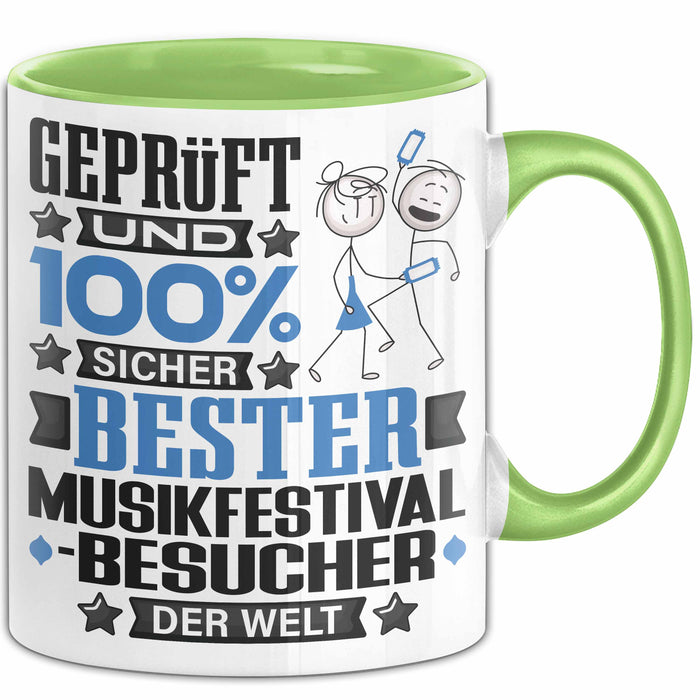 Musikfestival-Besucher Geschenk Lustiger Spruch für Musikfestival-Besucher Geschenkidee Bester Musikfestival-Besucher Der Welt Grün Trendation