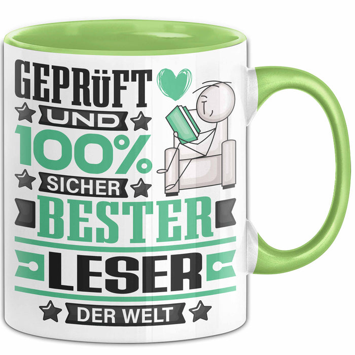 Leser Geschenk Lustiger Spruch für Leser Geschenkidee Bester Leser Der Welt Grün Trendation