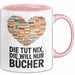Buchleser Bücher Lesen Tasse Geschenk Lustige Geschenkidee Spruch Die Will Nur Bücher Rosa Trendation