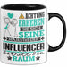 Influencer Geschenk Tasse Lustiger Spruch Erheben Sie Sich Der Influencer Betritt den Raum Schwarz Trendation