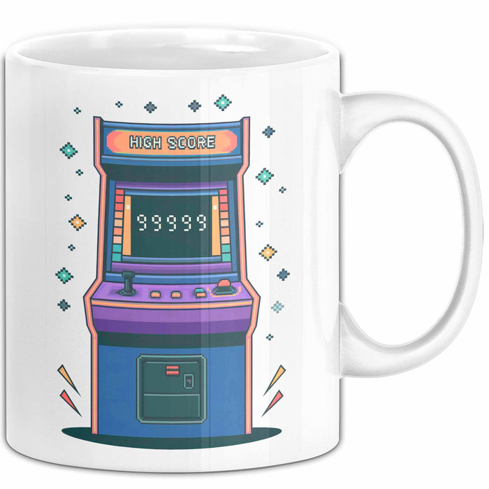 Arcade Enthusiast Tasse Geschenk Lustige Geschenkidee Spruch Für Highscore Jäger Weiß Trendation