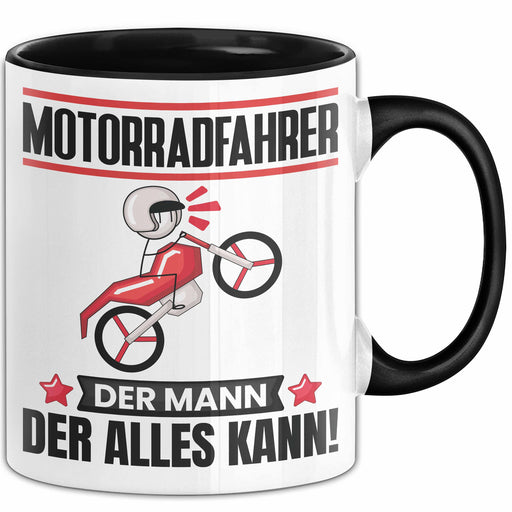 Motorradfahrer Tasse Geschenk für Motorradfahrer Der Mann Der Alles Kann Geschenkidee zum Geburtstag Schwarz Trendation