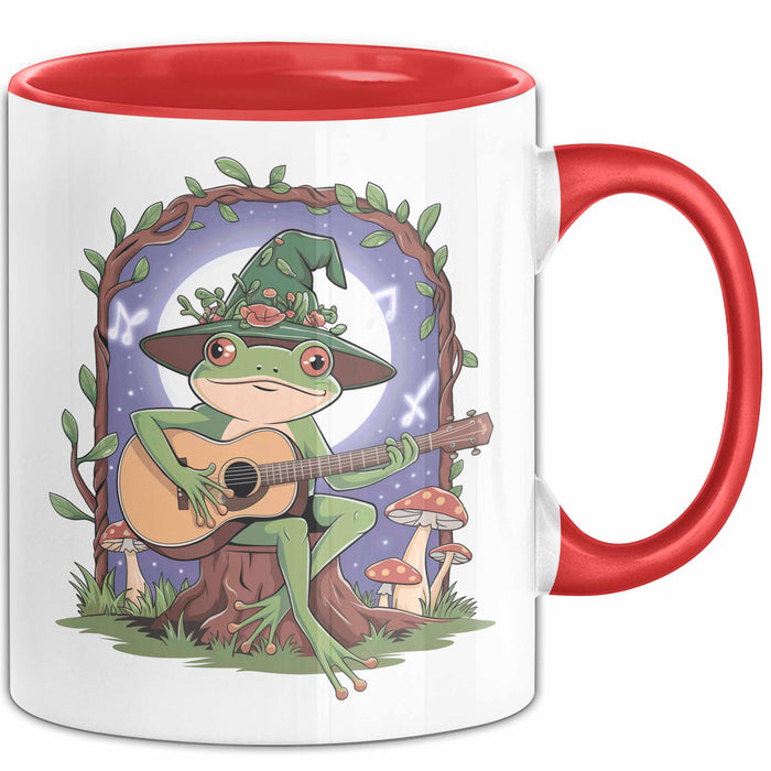 Frosch Tier Spielt Banjo Tasse Geschenk Lustige Geschenkidee Spruch Rot Trendation