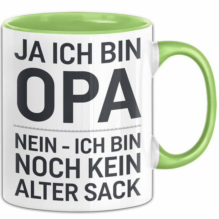 Opa Tasse Geschenk Ja Ich Bin Opa Aber Kein Alter Mann Geschenkidee Vatertag Grün Trendation
