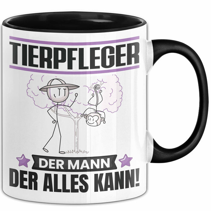 Tierpfleger Tasse Geschenk für Tierpfleger Der Mann Der Alles Kann Geschenkidee zum Geburtstag Schwarz Trendation