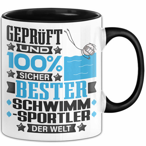 Schwimmsportler Geschenk Lustiger Spruch für Schwimmsportler Geschenkidee Bester Schwimmsportler Der Welt Schwarz Trendation