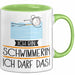 Geschenk für Schwimmerin Tasse Lustige Geschenkidee Geburtstag Ich Bin Schwimmerin Ich Darf Das Grün Trendation