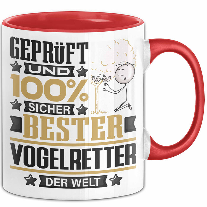 Vogelretter Geschenk Lustiger Spruch für Vogelretter Geschenkidee Bester Vogelretter Der Welt Rot Trendation