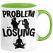 Yoga Tasse Geschenk für Yogalehrer Männer Geschenkidee Problem und Lösung Yoga Grün Trendation