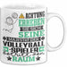 Volleyballspieler Geschenk Tasse Lustiger Spruch Erheben Sie Sich Der Volleyballspieler Betritt den Raum Weiß Trendation