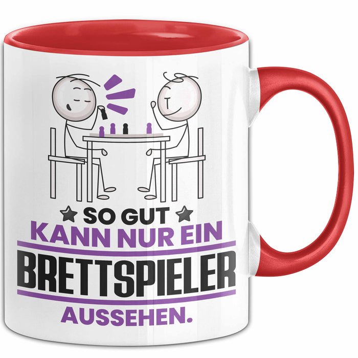 Brettspieler Geschenk Tasse So Gut Kann Nur Ein Brettspieler Aussehen Geschenkidee Kaffee-Becher Rot Trendation