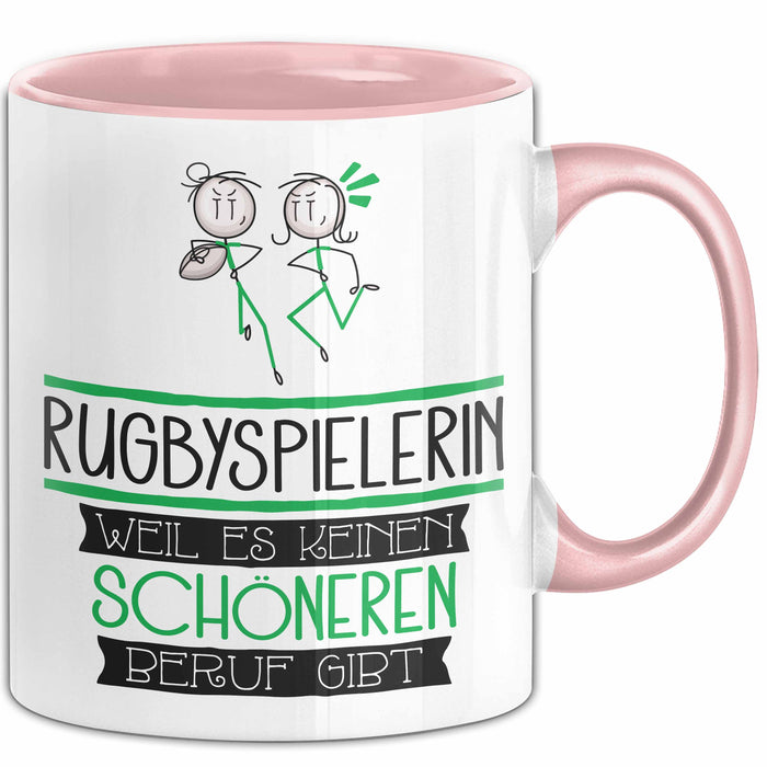 Rugbyspielerin Weil Es Keinen Schöneren Beruf Gibt Tasse Geschenk für Eine Rugbyspielerin Lustig Rosa Trendation