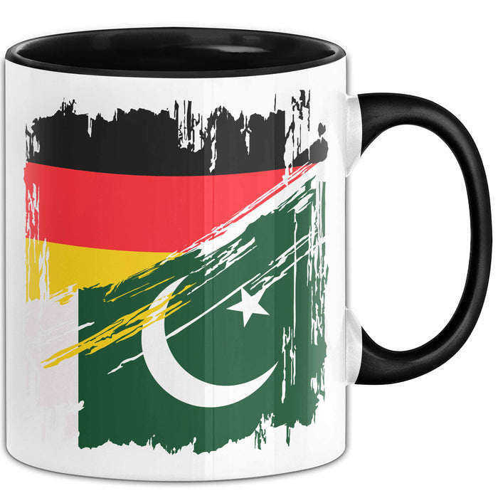 Pakistan Deutschland Flagge Halb Deutscher Halb Pakistaner Fußball Germany 2025 Europa Pakistan Schwarz Trendation