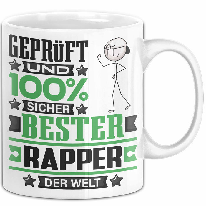 Rapper Geschenk Lustiger Spruch für Rapper Geschenkidee Bester Rapper Der Welt Weiß Trendation