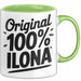 Ilona Tasse Geschenk Original 100% Ilona Geschenkidee Geburtstag Grün Trendation