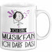 Geschenk für Musikfan Tasse Lustige Geschenkidee Geburtstag Ich Bin Musikfan Ich Darf Das Weiß Trendation