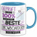 Beste Snowboarderin Der Welt Tasse Geschenk für Eine Snowboarderin Geprüft Und Sicher Geschenkidee Geburtstag Weihnachten Blau Trendation