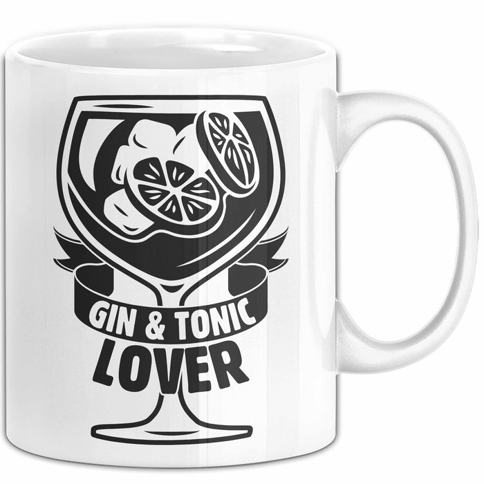 Gin Tonic Lover Tasse Geschenk Becher Weiß Trendation